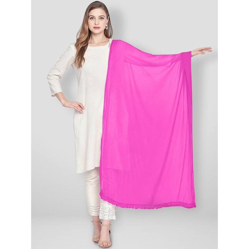 Dupatta Bazaar Magenta Solid Dupatta