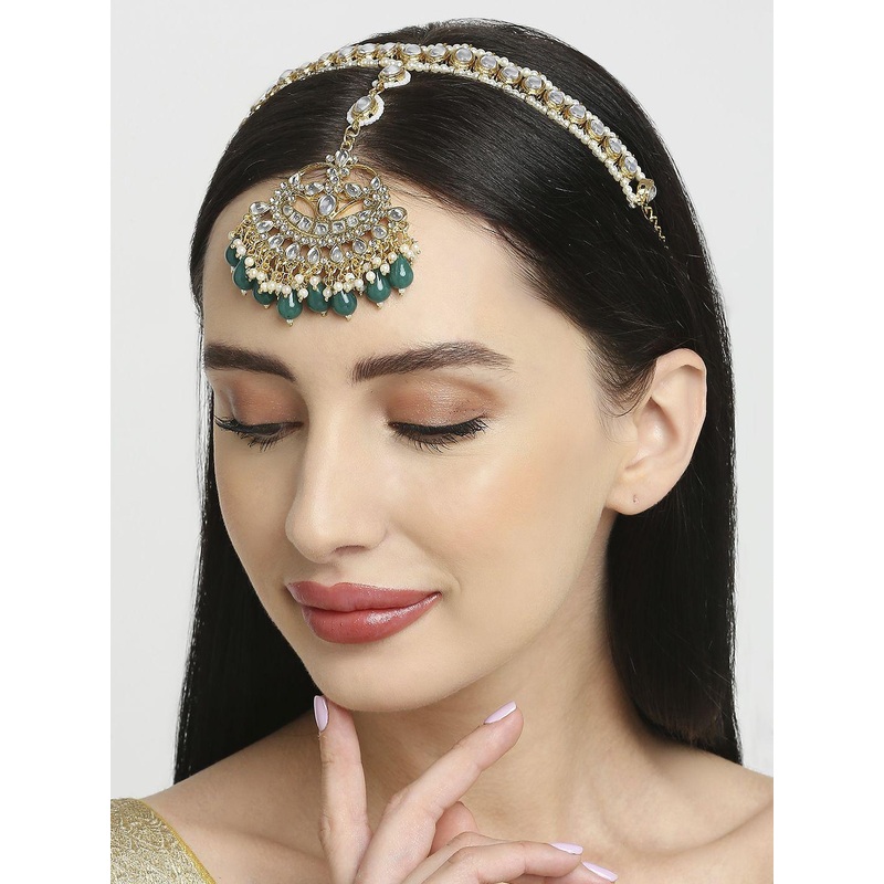 fabula Kundan Studded Sheeshphool Head Jewellery
