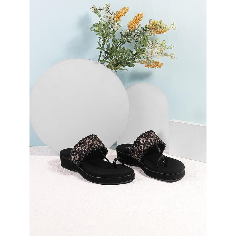 Metro Embellished Open Toe Comfort Heels