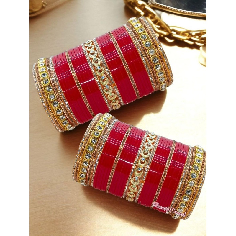 BeautyTrends Set Of 70 American Diamond Stone-Studded Chuda Bangles