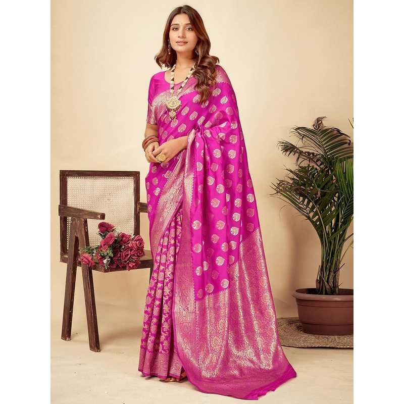 HERE&NOW Ethnic Motifs Woven Design Banarasi Sarees