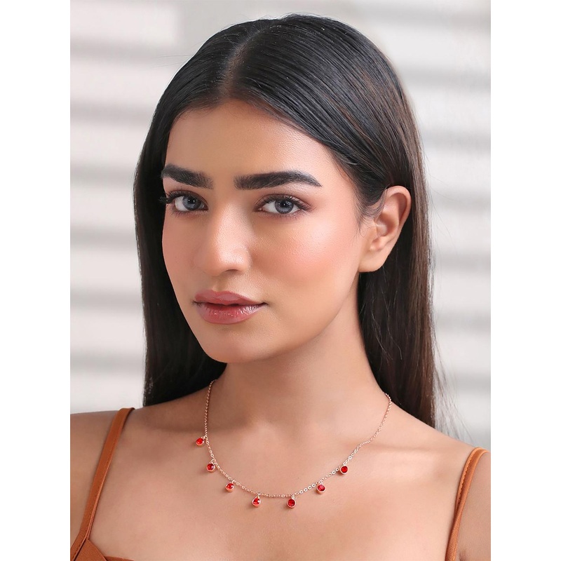 Yellow Chimes Rose Gold-Plated Necklace