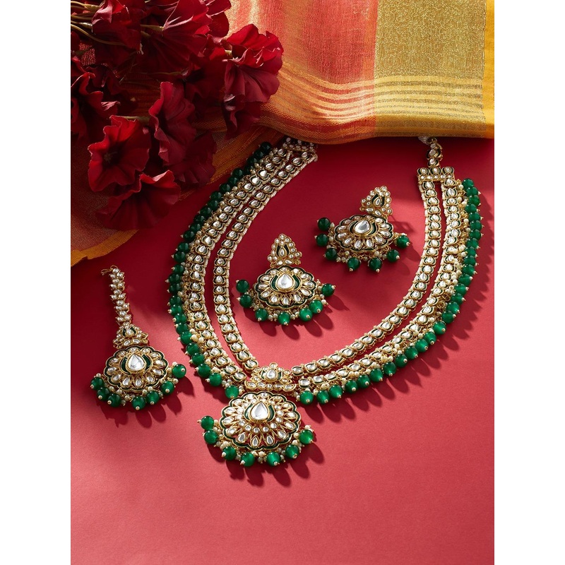 Zaveri Pearls Gold Plated Kundan Studded Jewellary Set