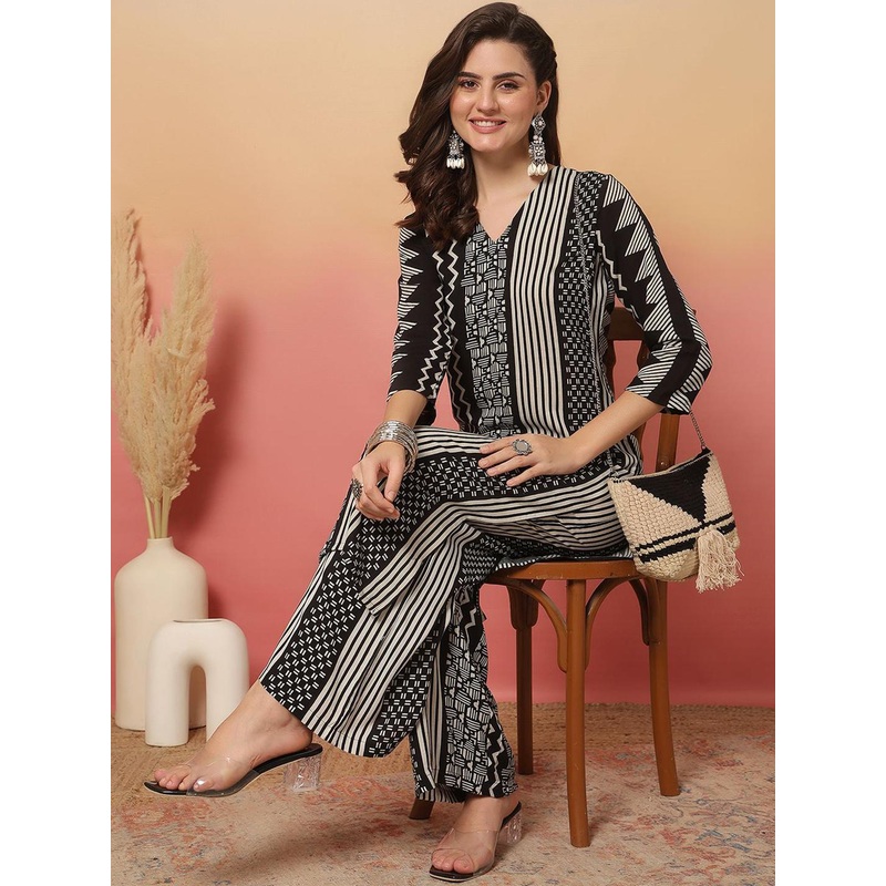 Anouk Rustic Women Printed Regular Kurta with Palazzos