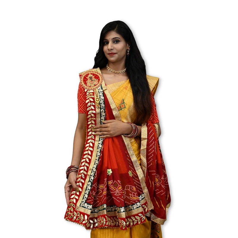 Ranisatiya creation Bandhani Printed Gotta Patti Dupatta