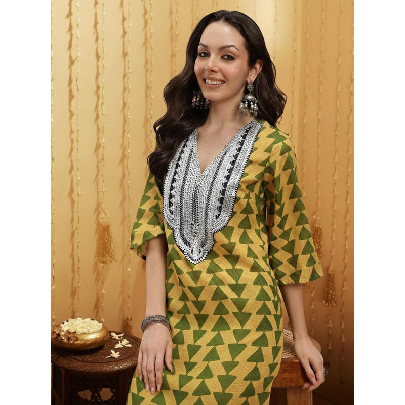 Sangria Yoke Design Regular Kurta With Trousers