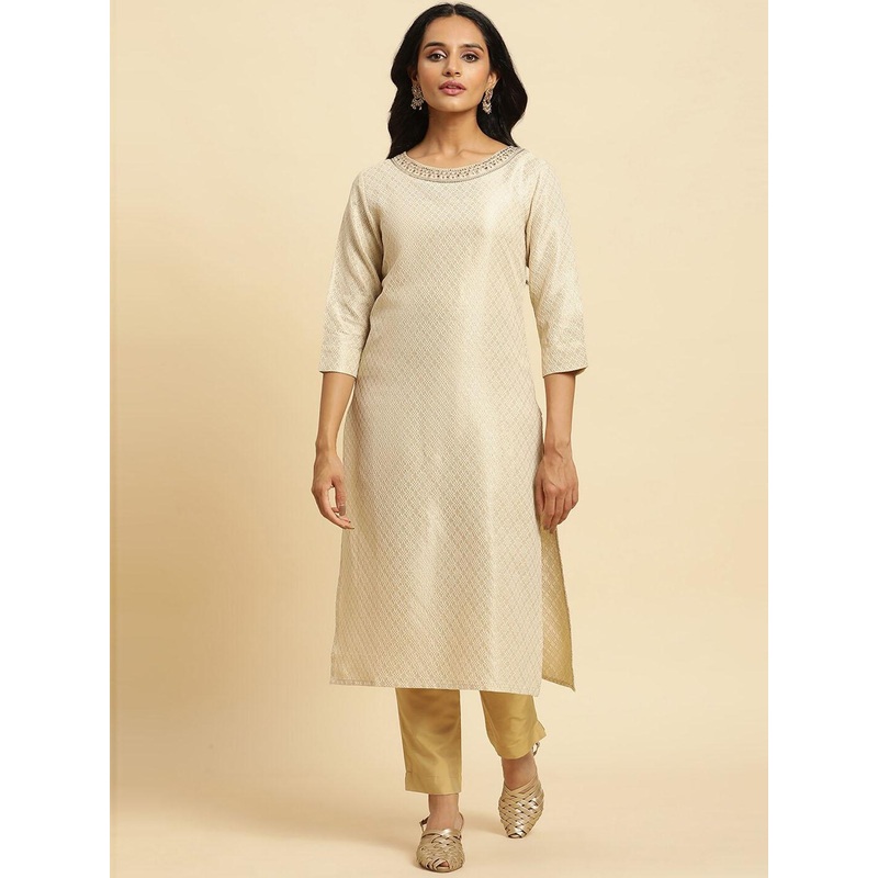 W Woven Design Sequinned Kurta