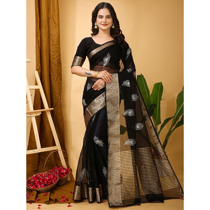 all about you Zari Woven Design Border Saree