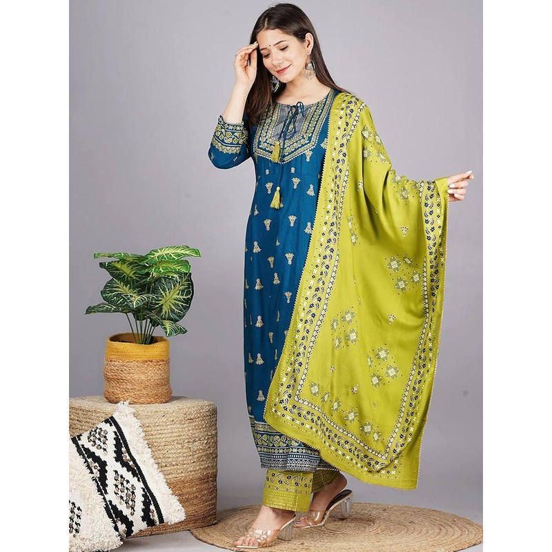 BAESD Women Ethnic Motifs Embroidered Regular Gotta Patti Kurta Set