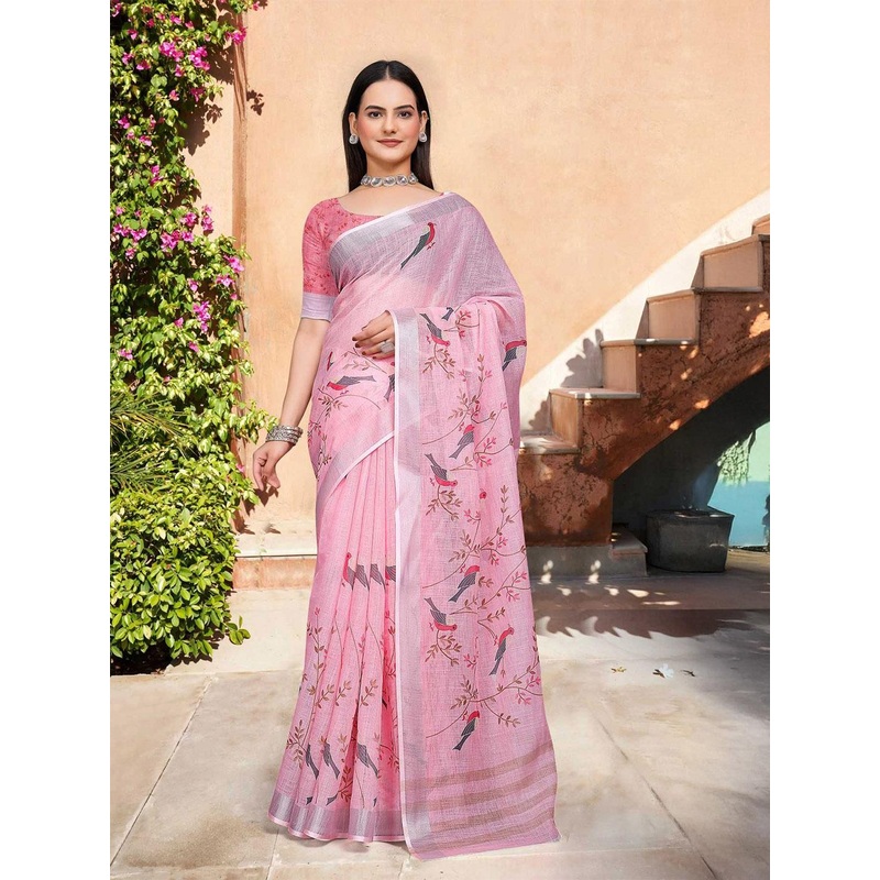 Sidhidata  Abstract Printed Zari Saree