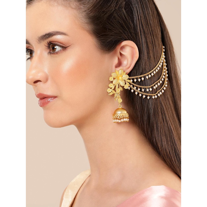 Anouk Gold Plated Contemporary Jhumkas Earrings