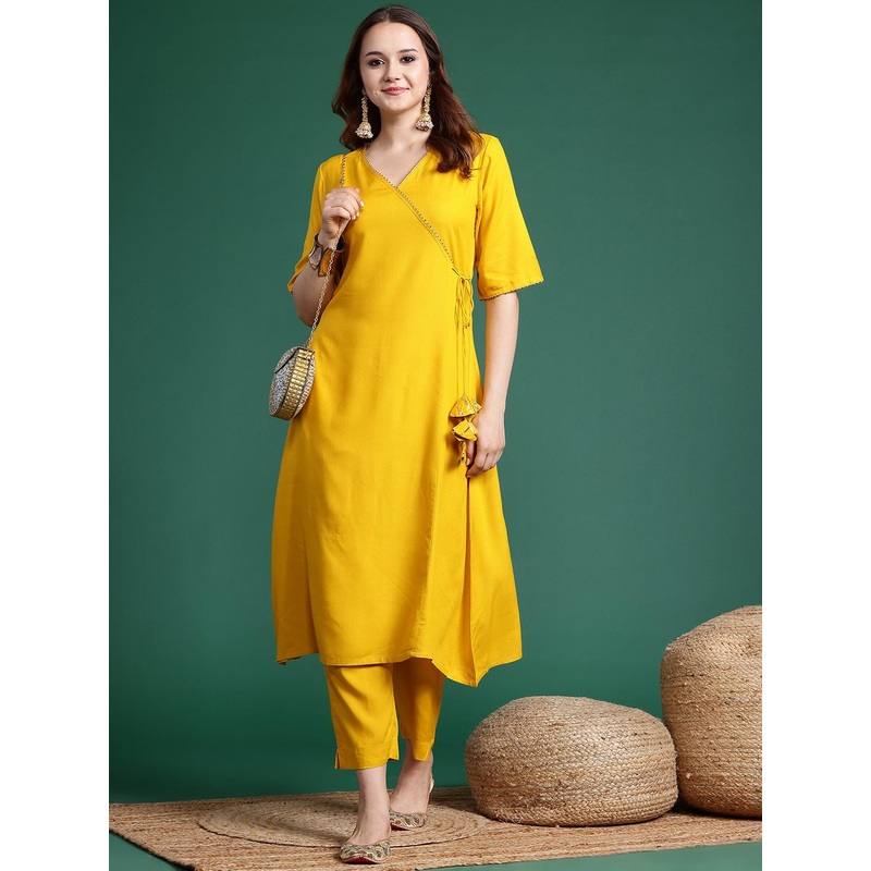 Sangria Angrakha Kurta Set