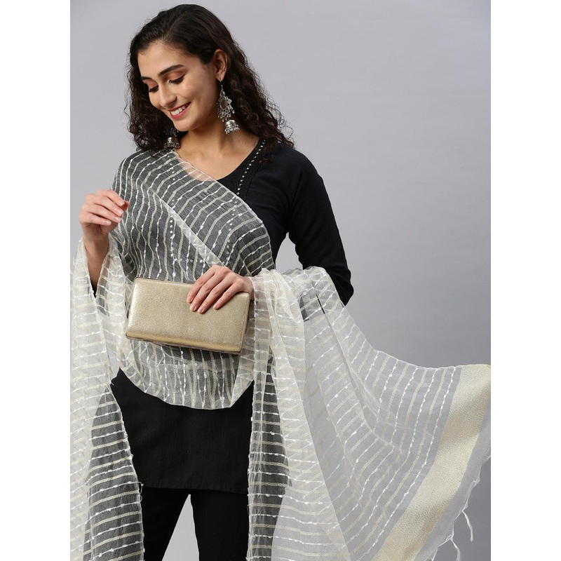 swatika Striped Woven Design Dupatta
