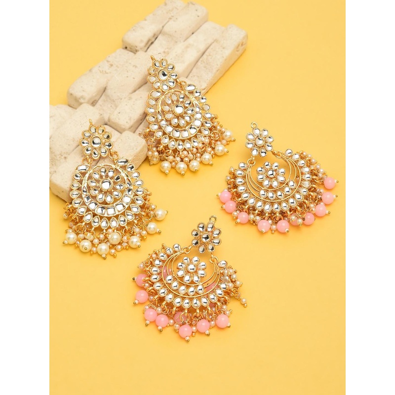 Zaveri Pearls Women Set of 2 Traditional Chandbalis