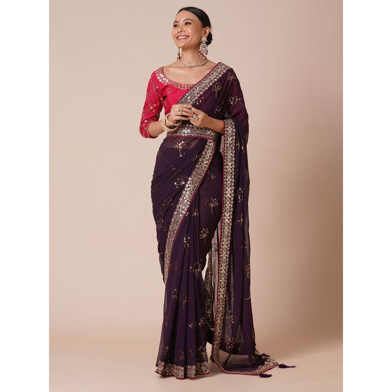 Anouk Embellished Sequinned Saree