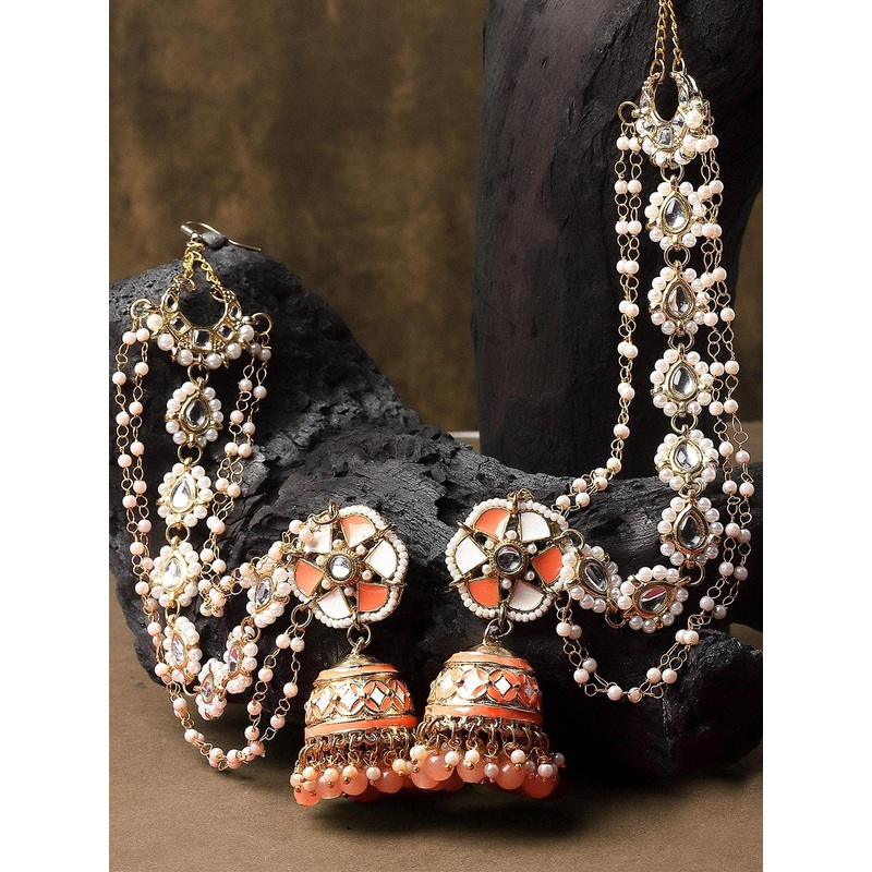 KARATCART Gold-Plated Contemporary Jhumkas