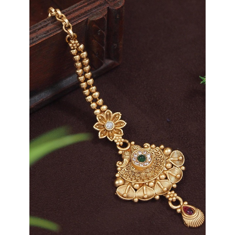 SGA FASHION Gold Plated Maang Tikka Head Jewellery