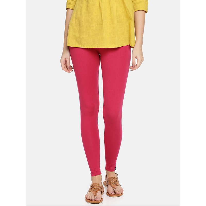 TWIN BIRDS Women Pink Solid Ankle-Length Leggings