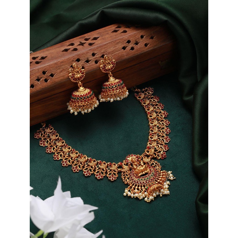 Jazz and Sizzle Gold-Plated Stone-Studded Jewellery Set