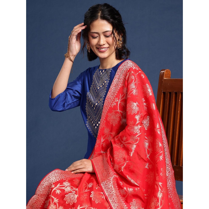 Taavi Ethnic Motifs Woven Design Handloom Dupatta