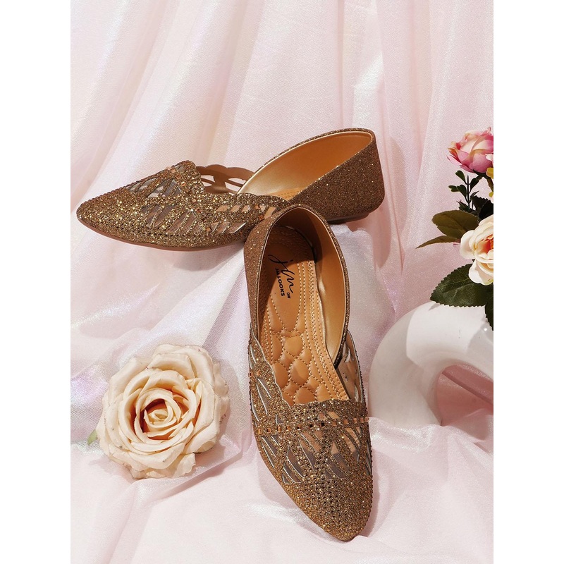 JM Looks Embellished Pointed Toe Mojaris