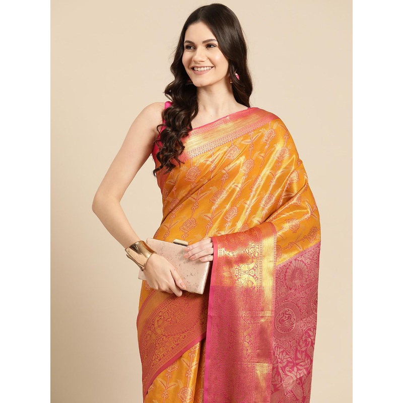 Silk Land Ethnic Motifs Zari Brocade Banarasi Saree
