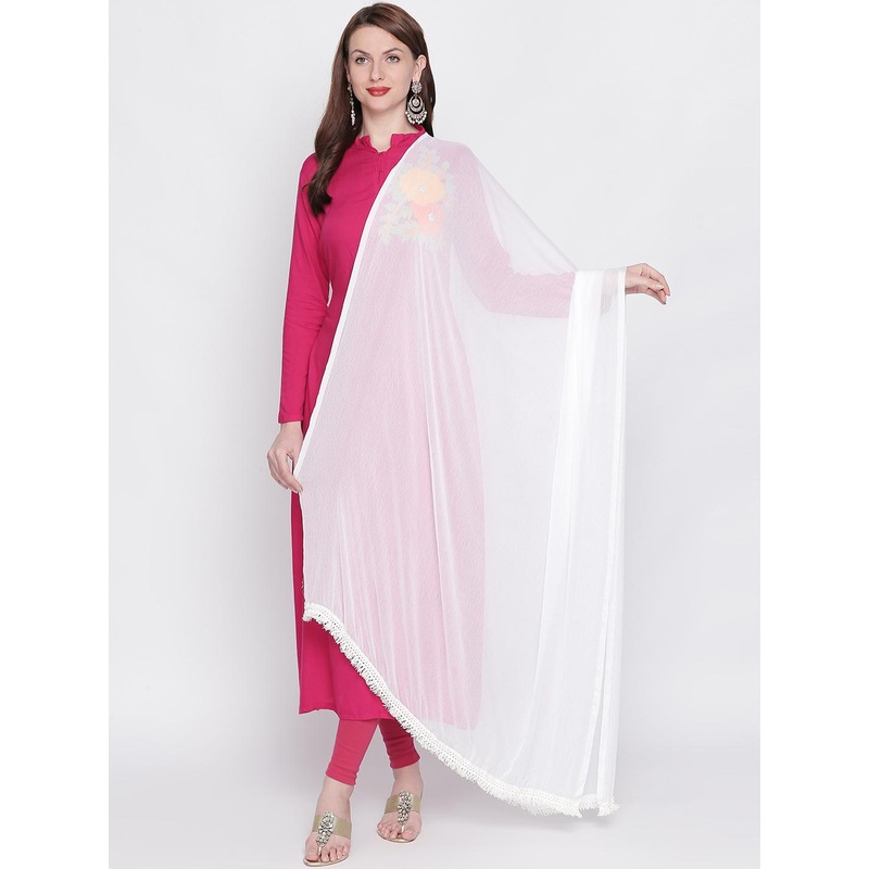 Dupatta Bazaar White Dyed Dupatta