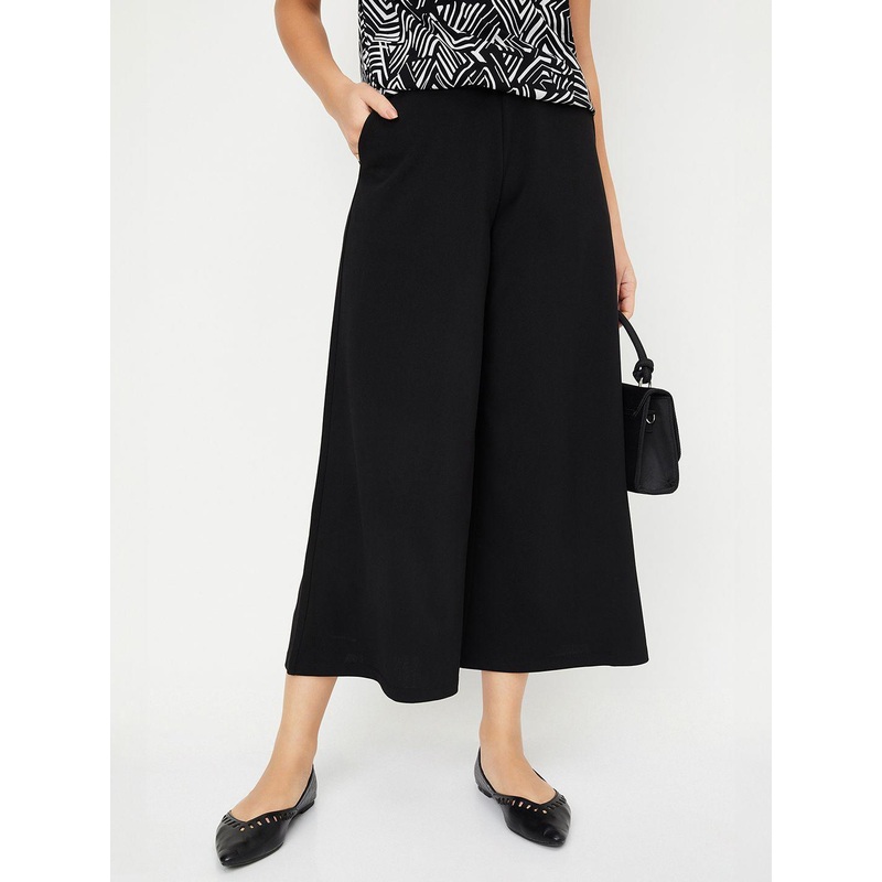 max Women Solid Straight Palazzos