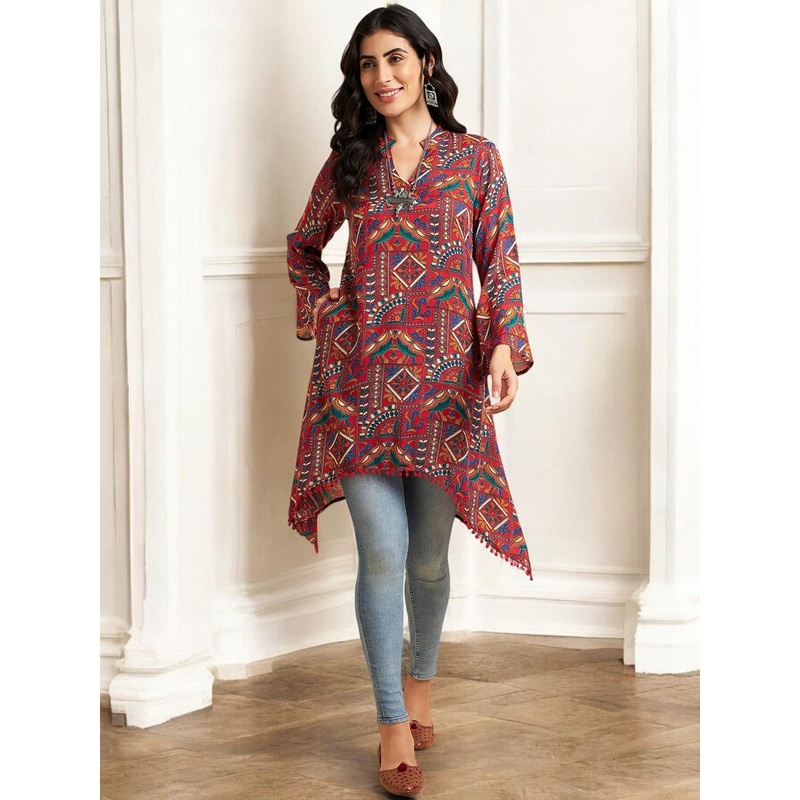 Azira Ethnic Motifs Printed Flared Sleeves A-Line Kurta