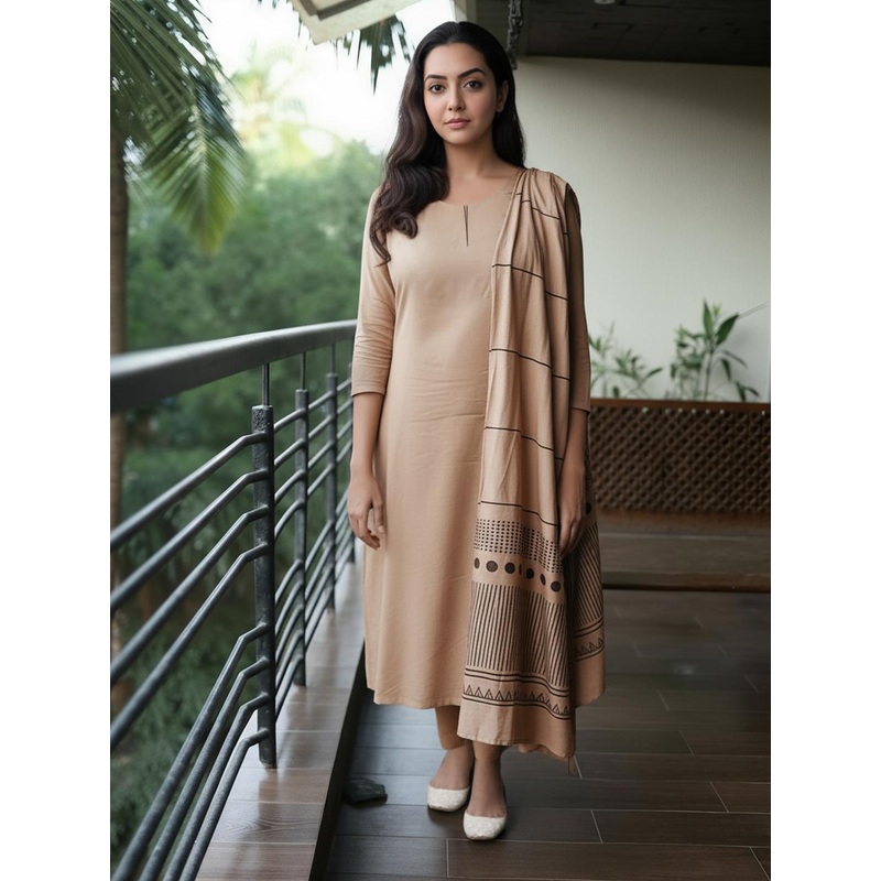 GoSriKi Women Regular Kurta with Trousers &  Dupatta set