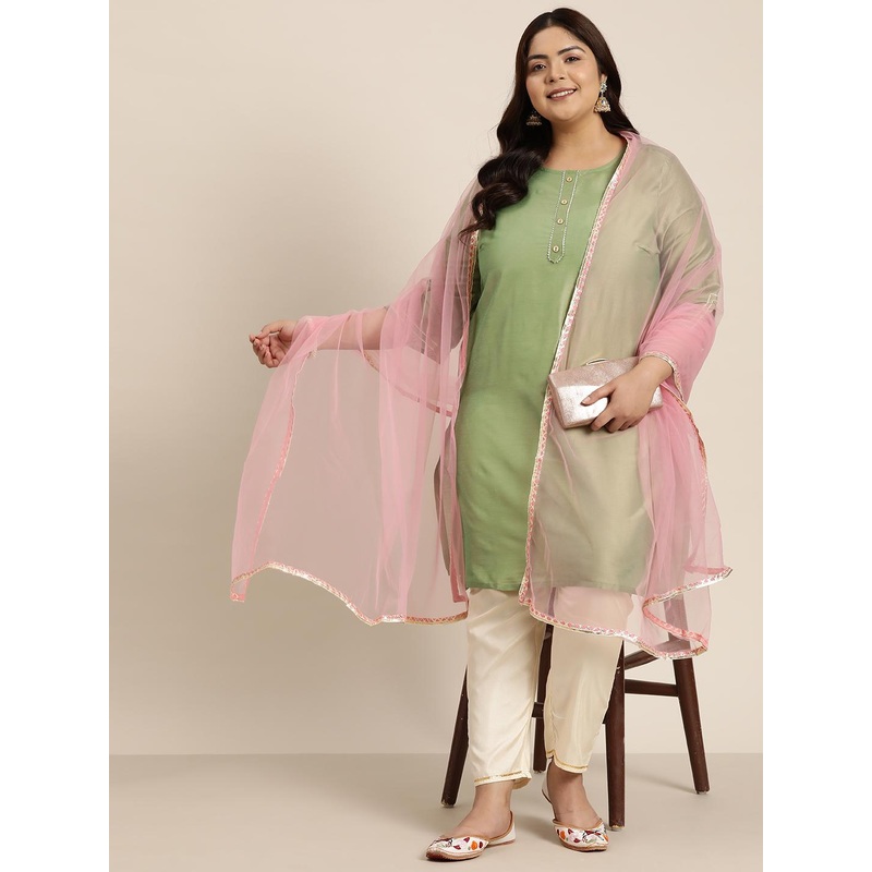 Sztori Ethnic Motifs Embroidered Dupatta with Gotta Patti