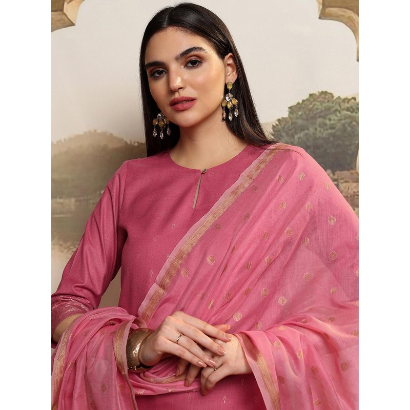 Vishudh Women Ethnic Motifs Regular Kurta with Palazzos & With Dupatta