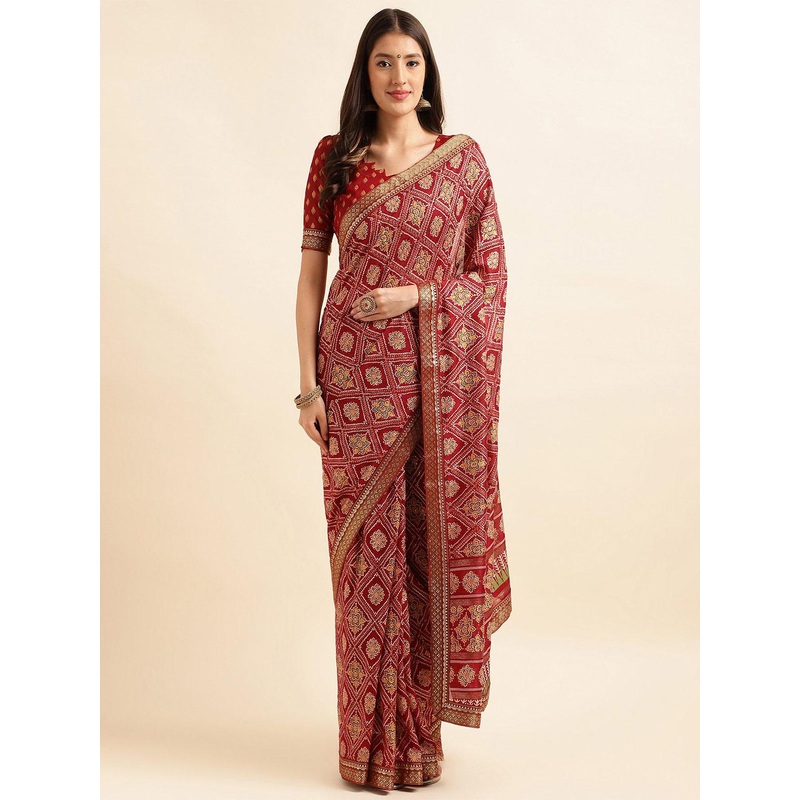 HERE&NOW Ethnic Motifs Printed Saree