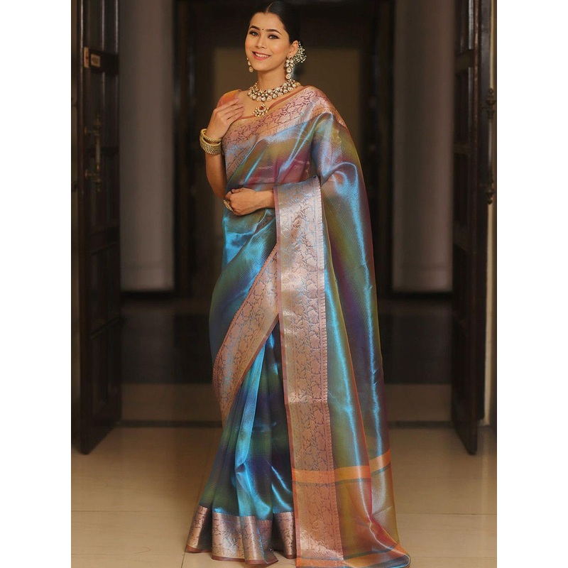 Anouk Woven Design Zari Tissue Saree