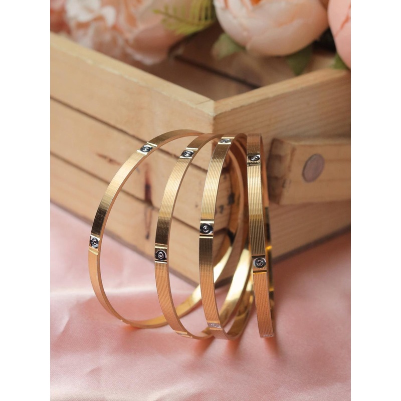 Ayesha Set Of 4 Rose Gold-Plated Bangle