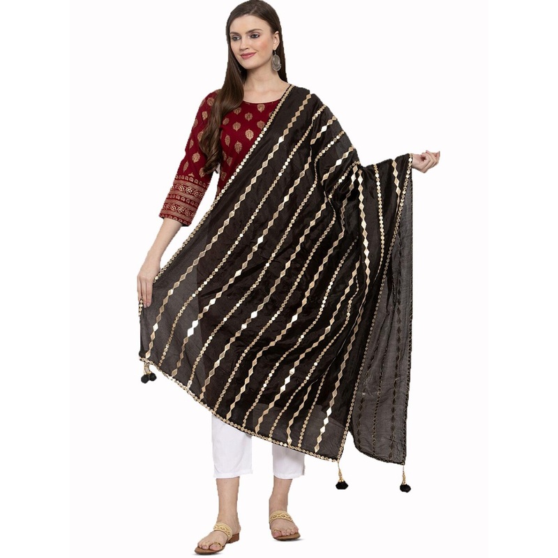 Clora Creation Embroidered Gotta Patti Dupatta