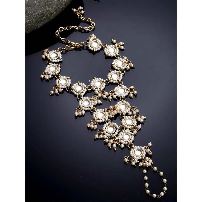 KARATCART Women Gold-Toned Handcrafted Gold-Plated Wraparound Bracelet