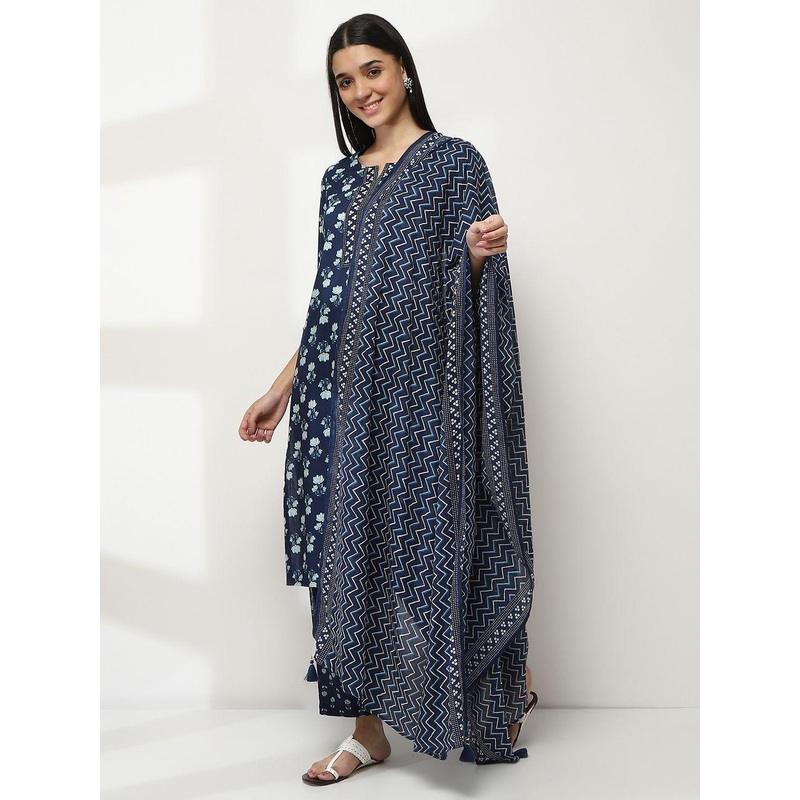 Rangriti Chevron Printed Cotton Dupatta