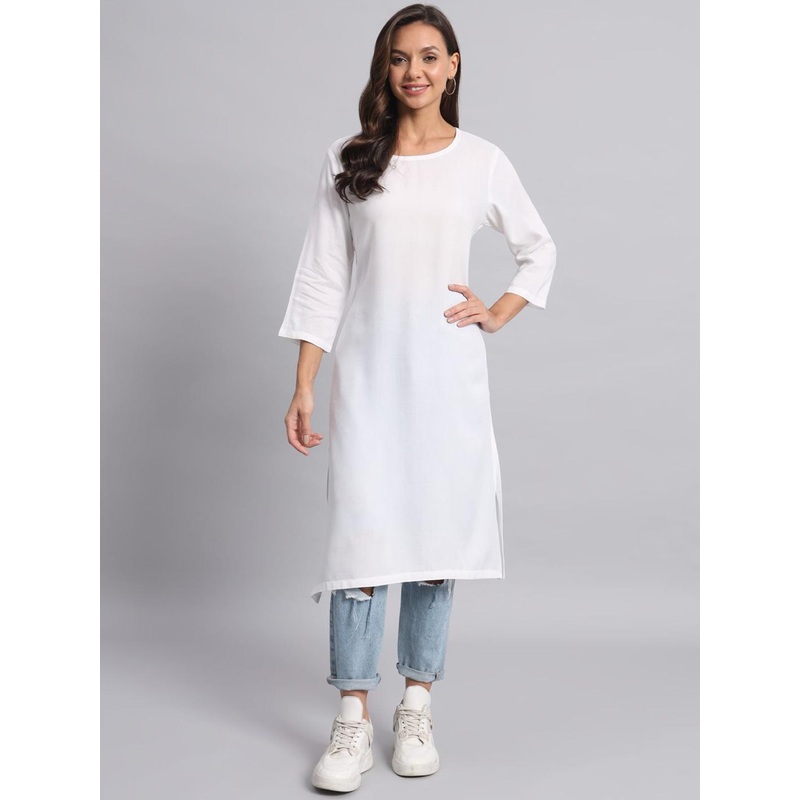 HANDICRAFT PALACE Round Neck Cotton Straight Kurta