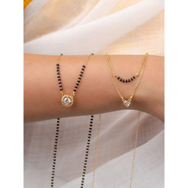 Zeraki Jewels Pack Of 2 Emily Mangalsutra & Simran Layered Mangalsutra