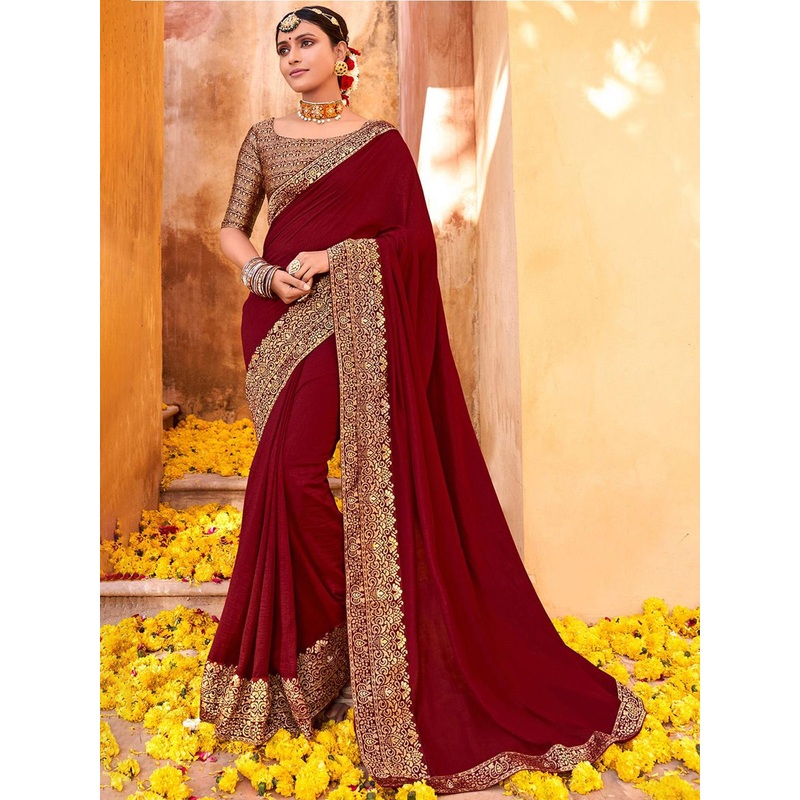Anouk Rustic Woven Design Zardozi Saree