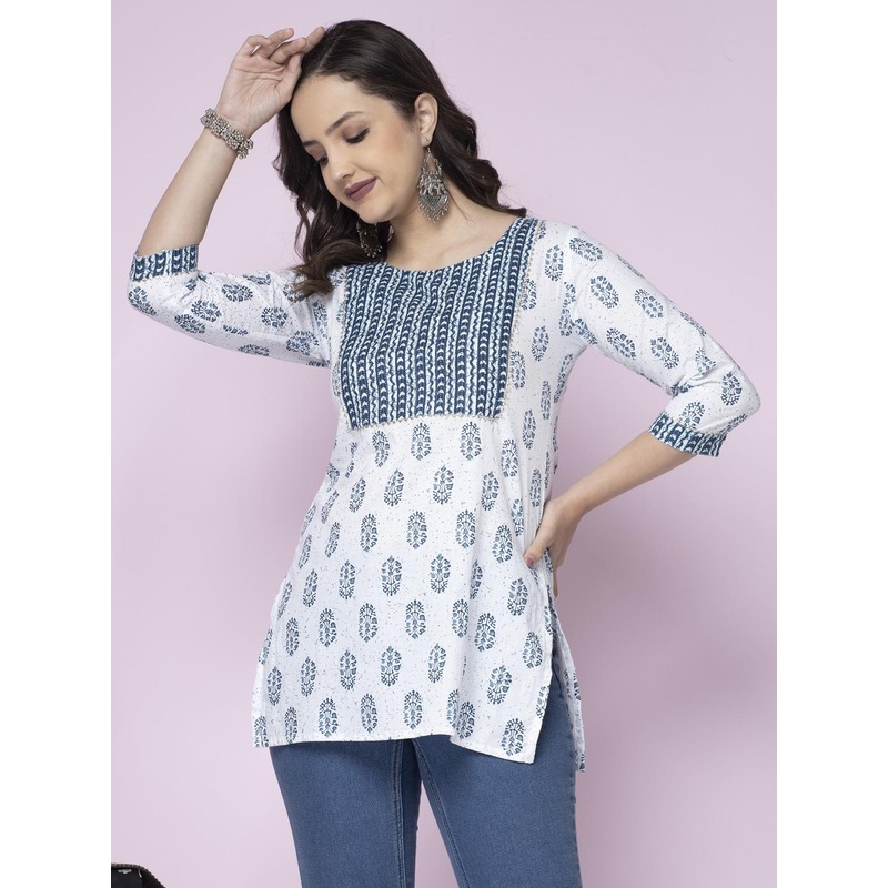 SHIONS Ethnic Motifs Printed Pure Cotton Kurti