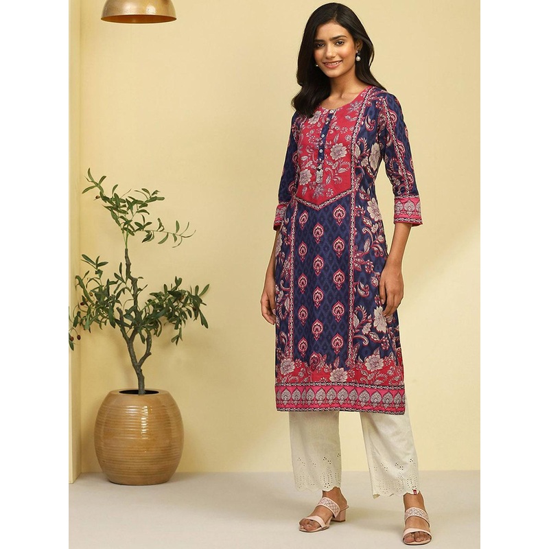 Biba Floral Printed Straight Kurta