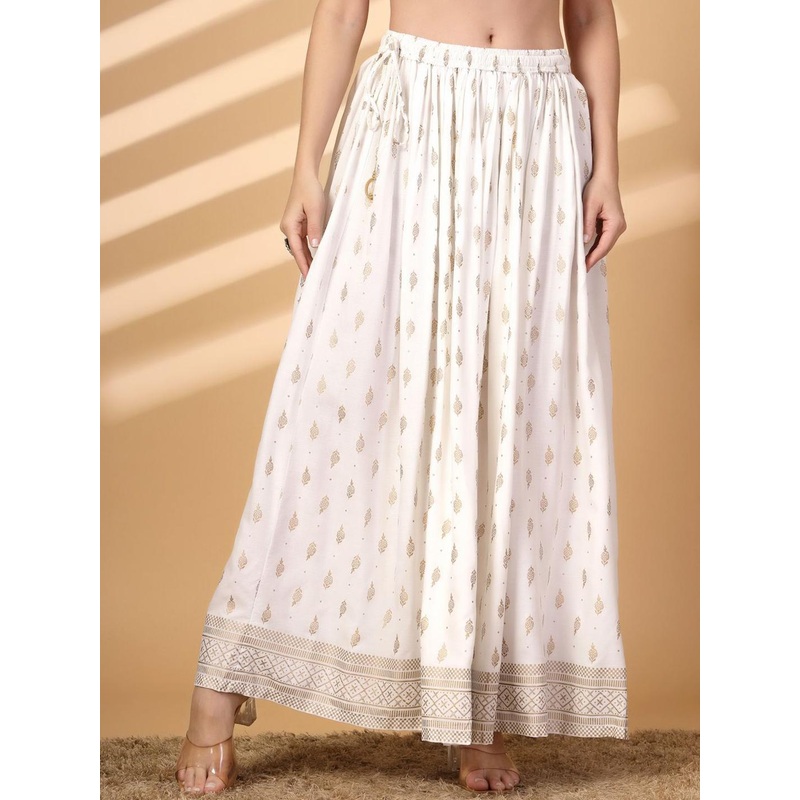 Clora Creation Women Ethnic Printed Flared Maxi Skirt