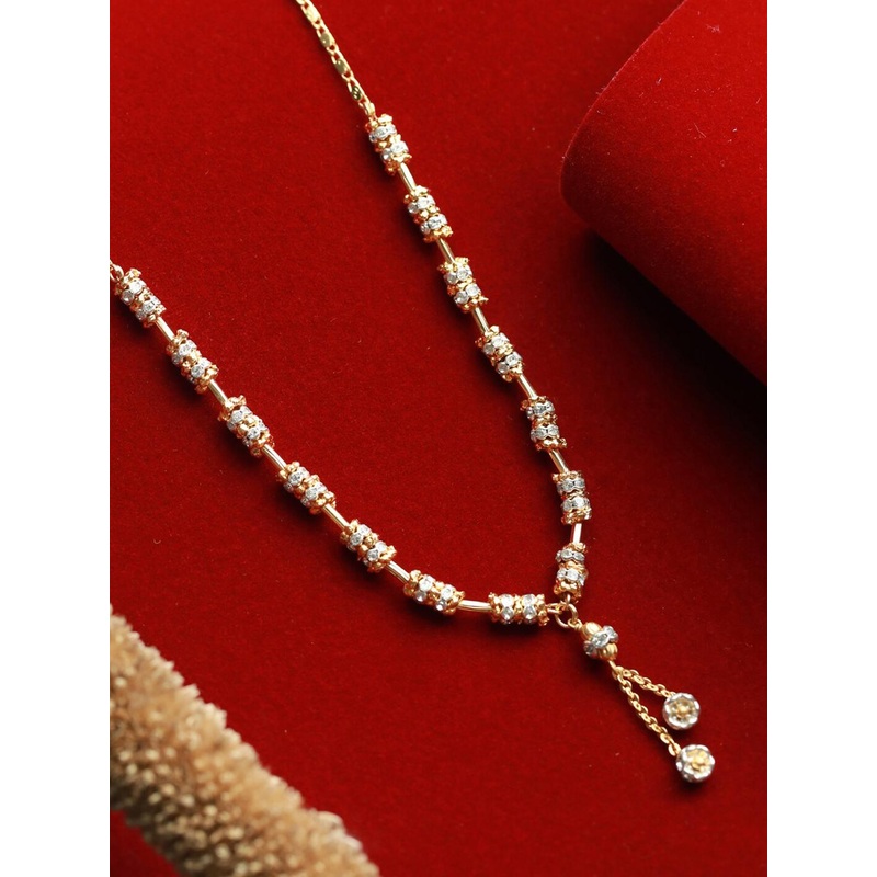 Priyaasi Gold-Toned Brass Gold-Plated AD Necklace