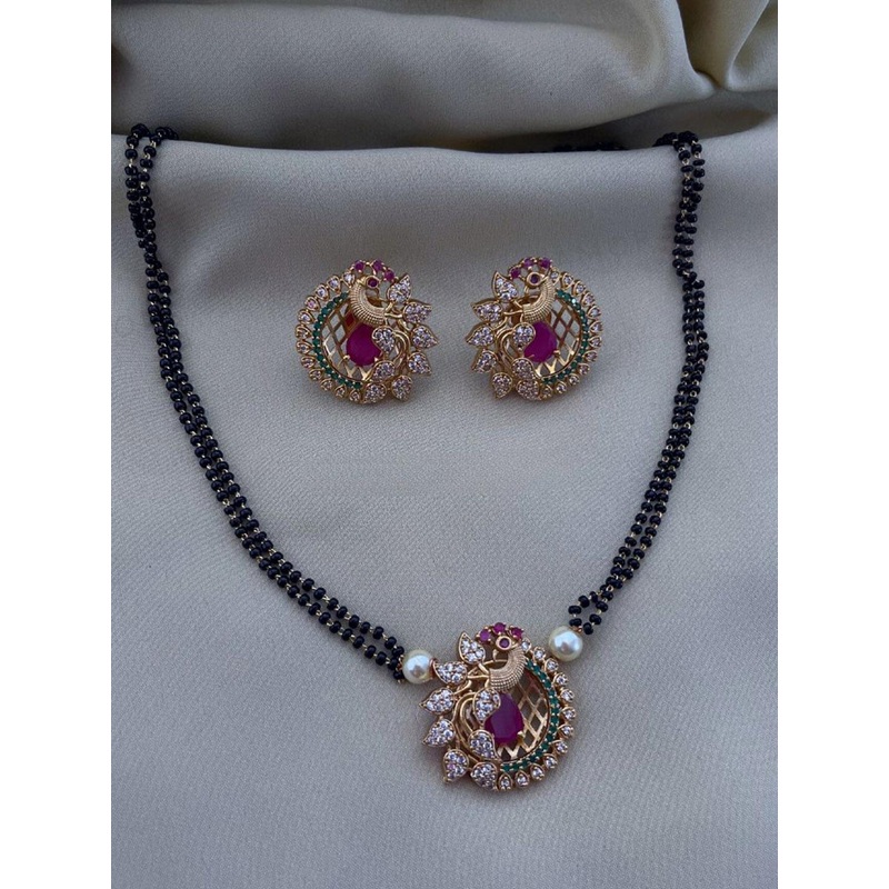 ROFARWORD Gold-Plated Artificial Beads Mangalsutra