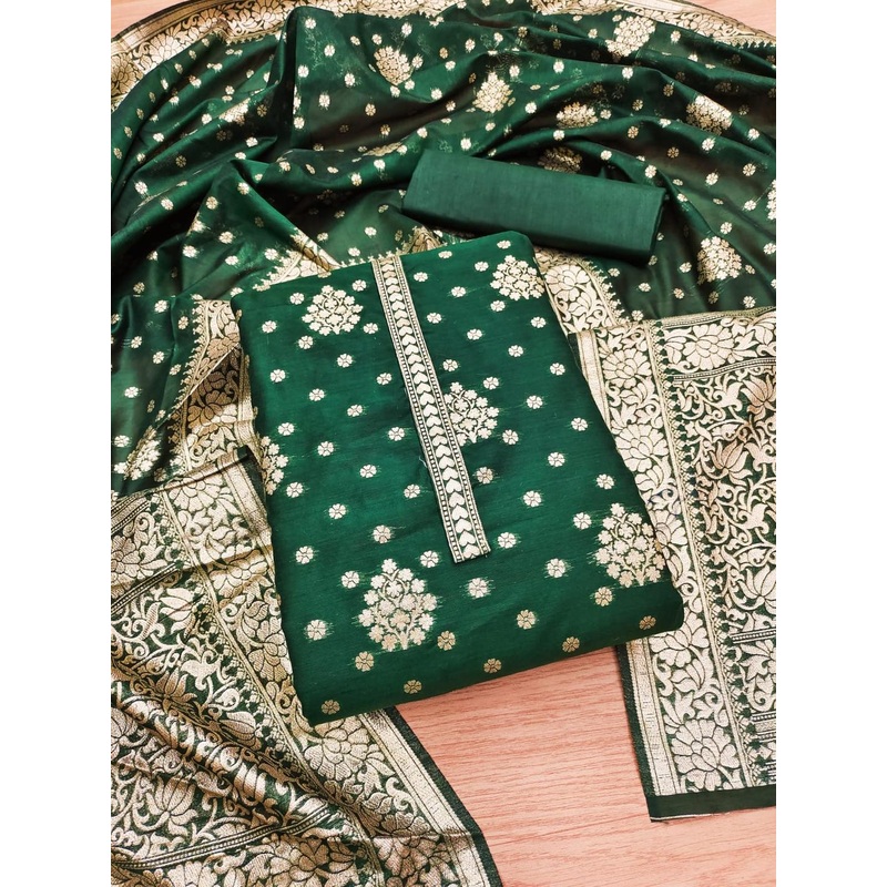 SWARNGANGA TEX Floral Woven Design Unstitched Dress Material