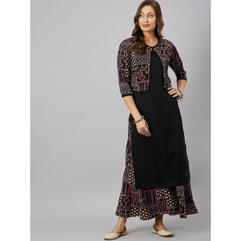 Azira Straight Kurta with Palazzos & Jacket