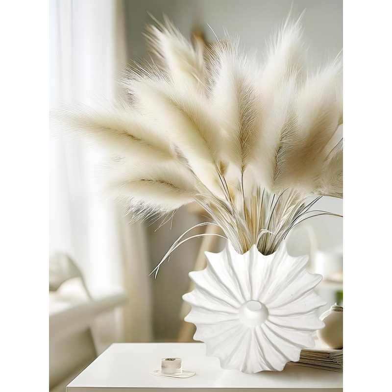 Cortina White Textured Flower Shaped Flower Vase