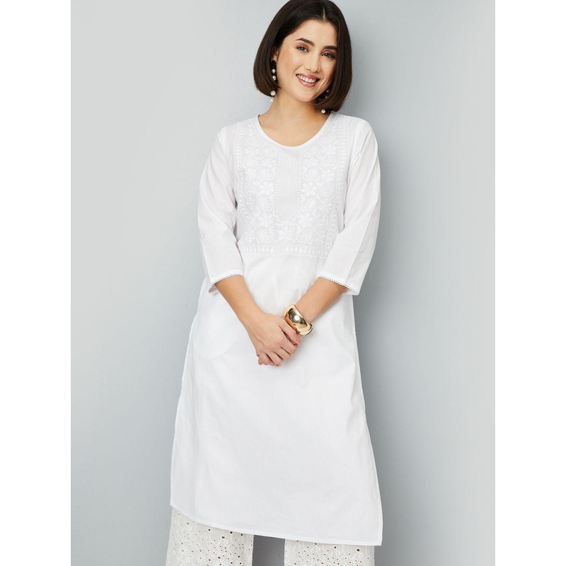 max Floral Embroidered Straight Kurta